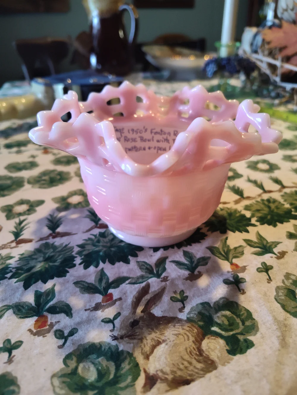 Fenton Pink Rosalina Ruffled Glass Bowl - Home Accents